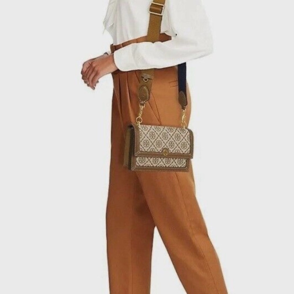 Tory Burch T Monogram Jacquard Mini Bag in Hazelnut